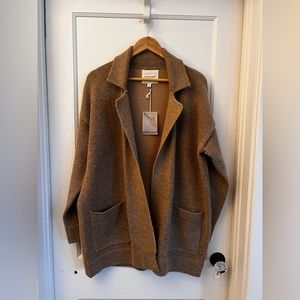 Camel Sweater Blazer Open Cardigan